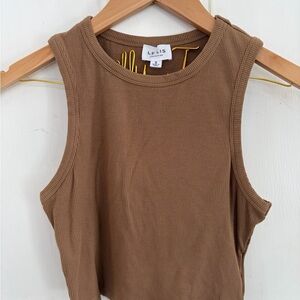 Le Lis Tan Ribbed Tank Top